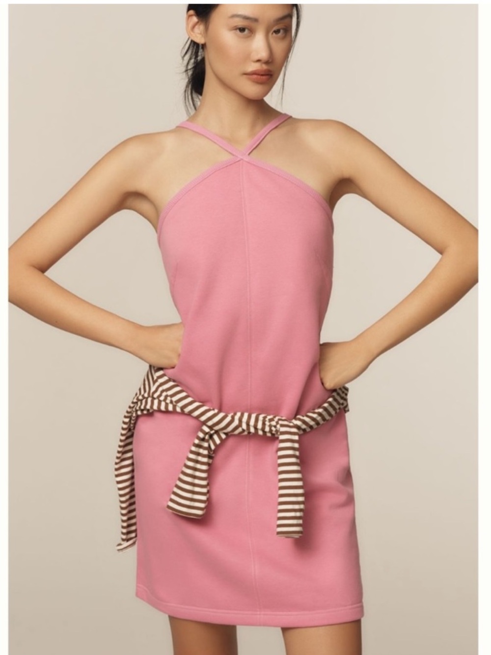 Anthropologie daily practice Pink Cross-Strap Mini Dress
